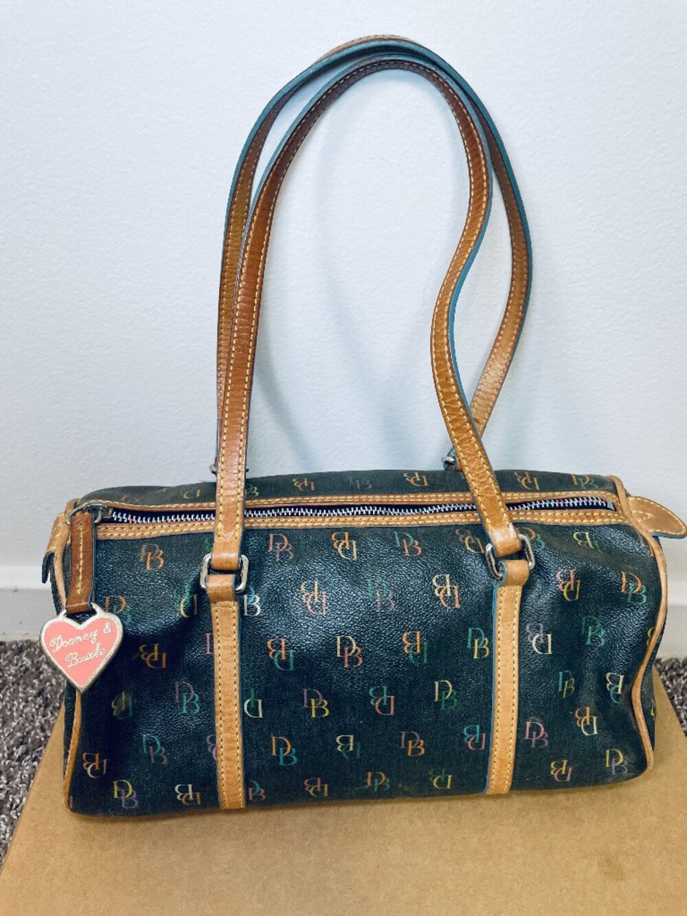 DOONEY & BOURKE Vintage rainbow monogram barrel shoulder bag
